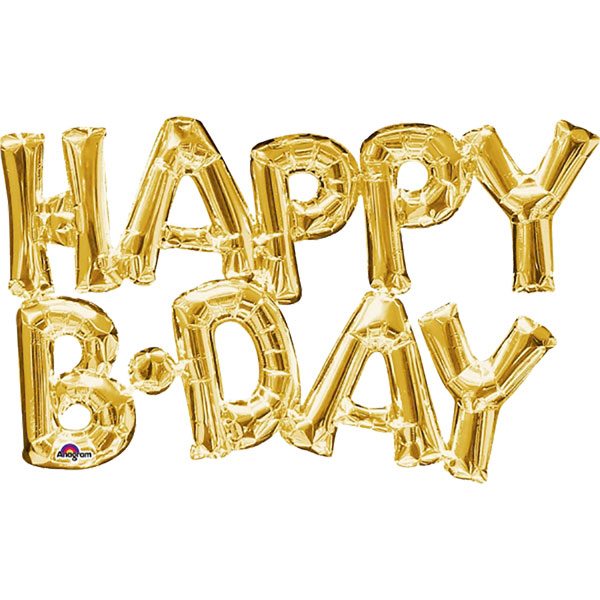 ریسه بادکنک فویلی حروف Happy B-Day طلایی رنگ