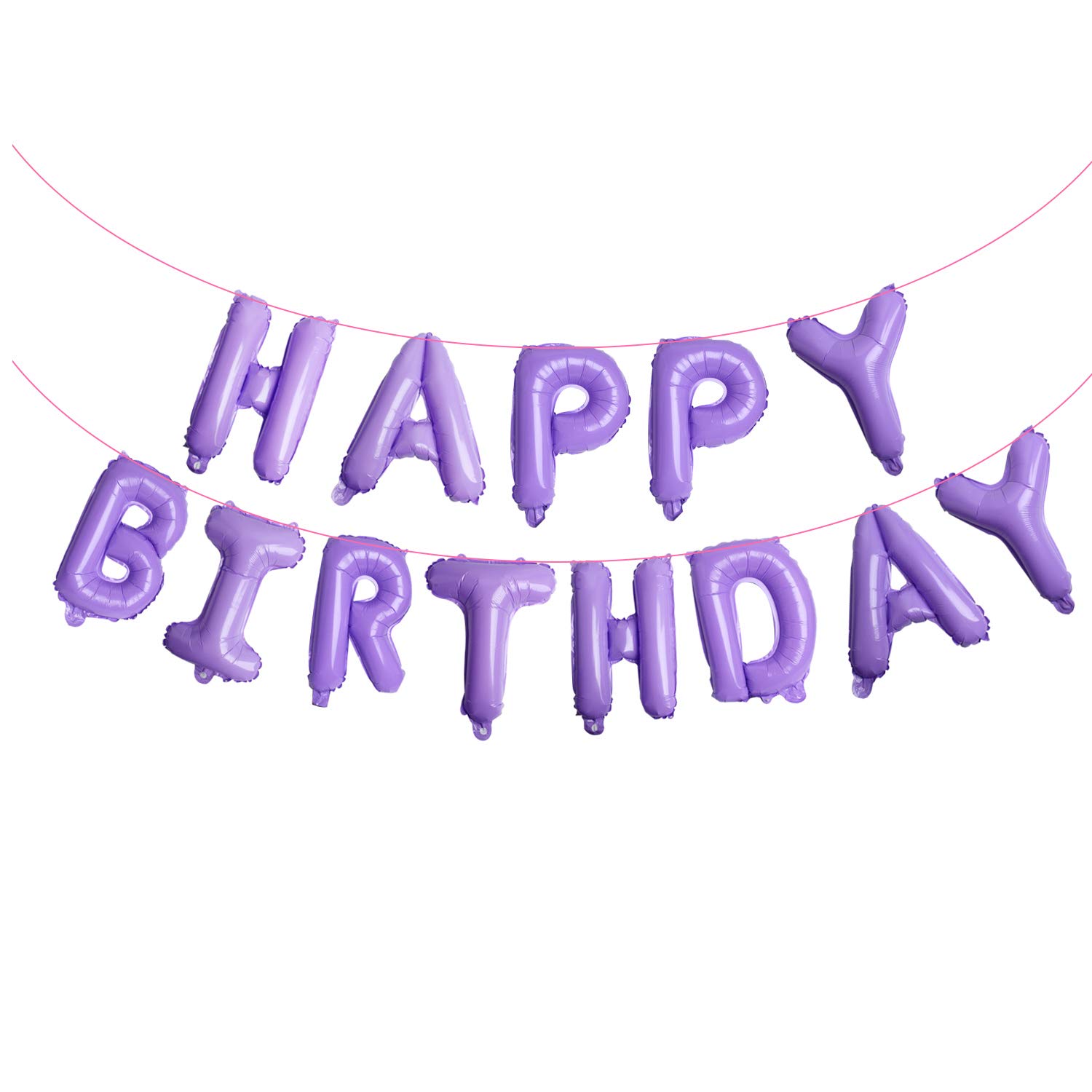 ریسه بادکنک فویلی حروف ۴۰ سانتیHappy Birthday بنفش رنگ